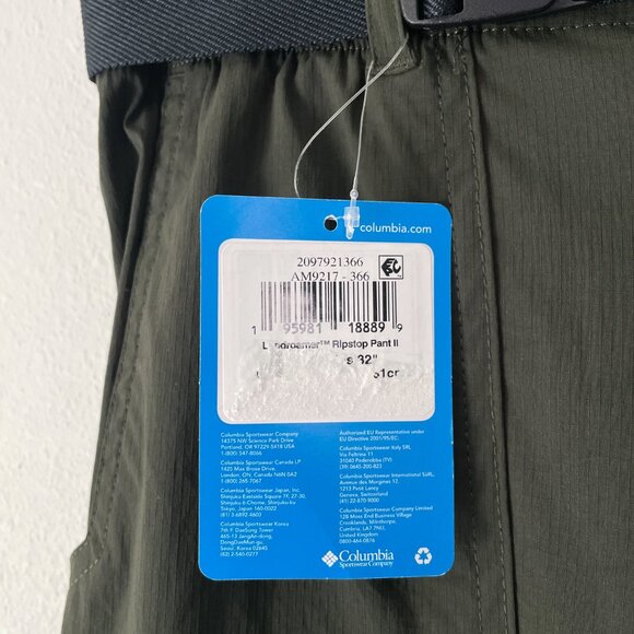 Columbia Omni Shield Landroamer Ripstop Pants II Size L Belted NWT - Picture 13 of 14